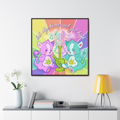 Let's Stay Home Framed Canvas Print