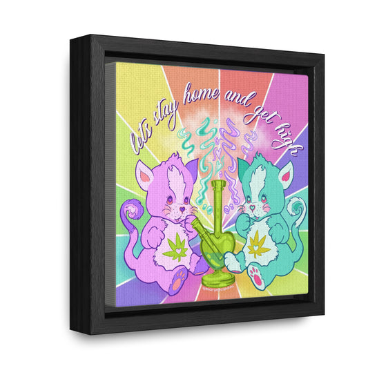 Let's Stay Home Framed Canvas Print